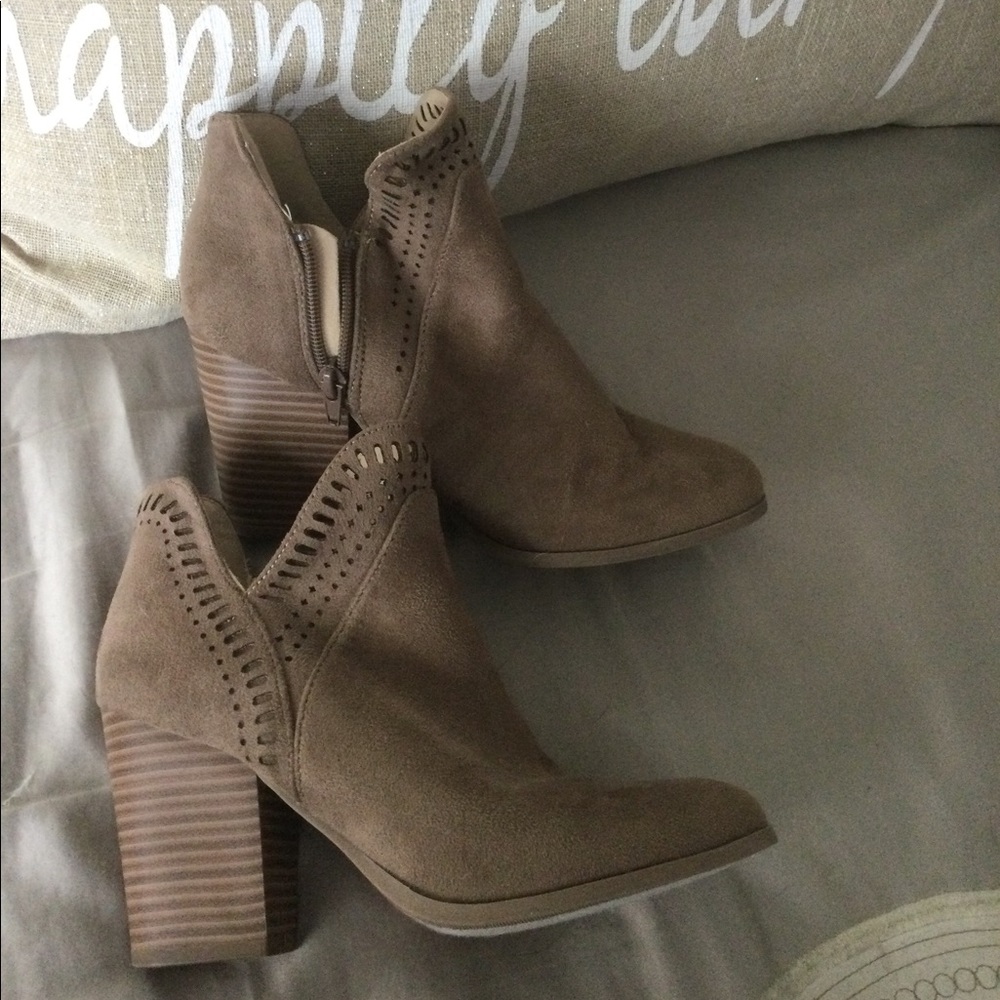 Laser cut ladies booties